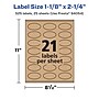 Avery Laser/Inkjet Oval Multipurpose Labels, 1-1/8" x 2-1/4", Kraft Brown, 525 Labels/Pack ( 94054)~#|#~6DCC335D-B822-408A-91E5597D1C2C8126_sc7