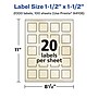 Avery Pearlized Ivory Square Multipurpose Labels, 1.5" x 1.5", Ivory, 2000/Box (94106)~#|#~6DCC44FE-C2E0-4E4E-971160372DD903D8_sc7