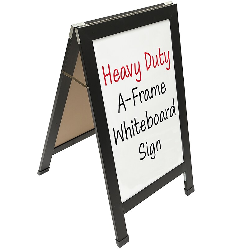 Excello Global Products Indestructible A-Frame Whiteboard, 40" x 22", Black (EGP-HD-0538-BK) image 1