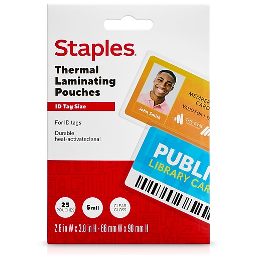 Staples® Thermal Laminating Pouch, 5 Mil, 25/Pack (5200701/5200704
