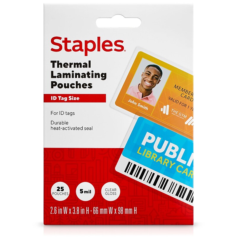 Staples® Thermal Laminating Pouch, 5 Mil, 25/Pack (5200701/5200704) image 1