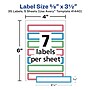 Avery Water-Resistant Laser/Inkjet ID Labels on 4" x 6" Sheets, 5/8" x 3-1/2", Assorted Border Colors, 35 Labels/Pack (41440)~#|#~6DD8DAB7-9F1D-42C8-8F1B7441D07F86CA_sc7