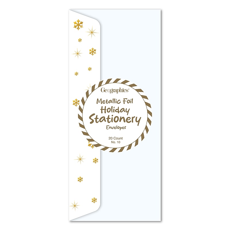 Geographics Ornaments Holiday Envelopes, Multicolored, 20 Envelopes/Pack (50070) image 1