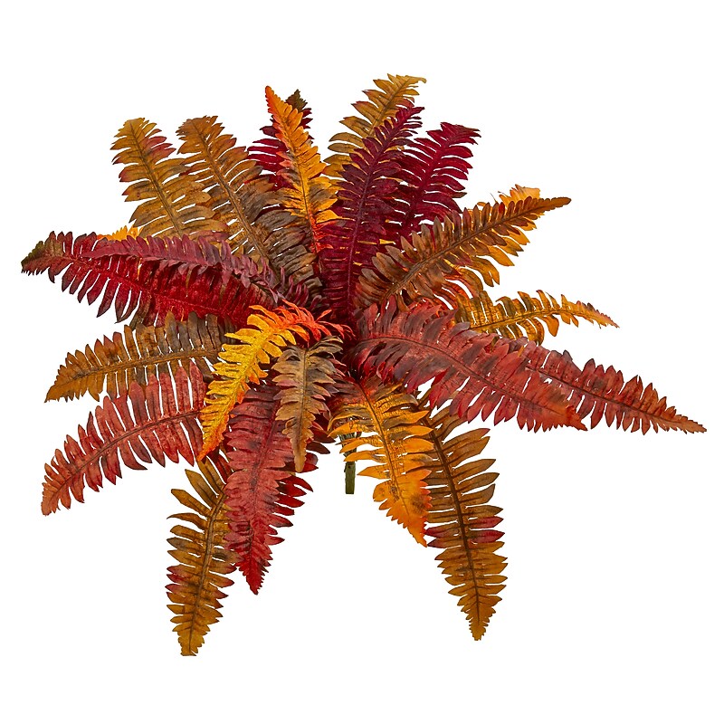 Nearly Natural 20" Autumn Boston Fern Artificial Plant, Set of 3 (6183-S3) image 1