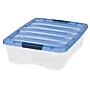 Iris 26 Qt. Latch Lid Storage Tote, Clear/Navy, 6/Carton (100364-CT)~#|#~6DE199AC-E89A-42B1-A820A6305F9FC5B2_sc7