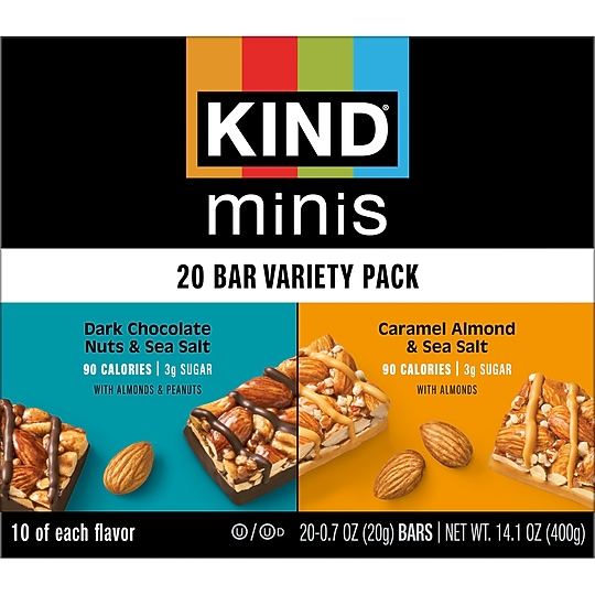 KIND Minis Gluten Free Nut Bar Variety Pack, 0.7 oz., 20 Bars/Box (PHW27964)~#|#~6DE31EA8-B8AD-44B9-8845A94DAB5FA34F_sc7