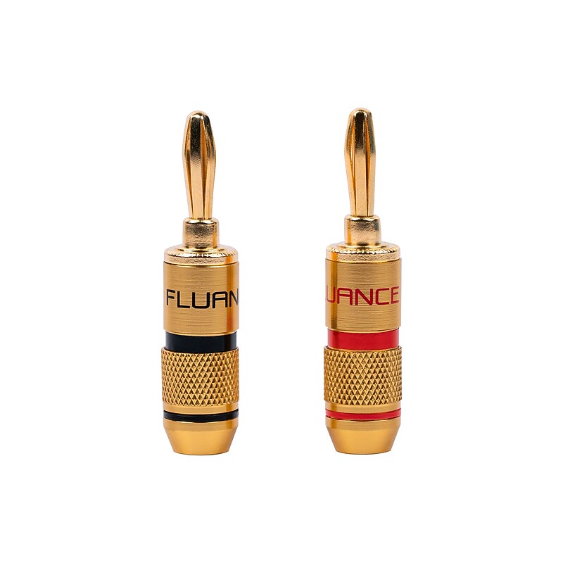 Fluance Banana Plug 24K Gold-Plated connectors 16 to 12 AWG Speaker Wire, Pair image 1