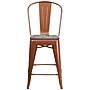 Flash Furniture Blake Contemporary Metal Vertical Back Counter Height Stool, Copper, 4-Pieces/Pack (4ET353424POCW)~#|#~6DE5602B-4351-47A7-B963F25D41040698_sc7