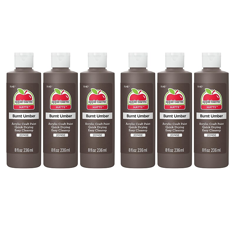 Apple Barrel Acrylic Paint Matte, 8oz., Burnt Umber, 6/Pack (APP20745E-6) image 1