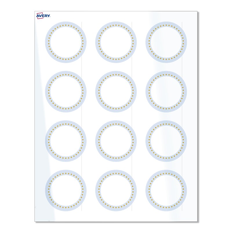 Avery Laser/Inkjet Circle Multipurpose Labels, 2" Dia., White, 120/Pack (S00-D2G) image 1