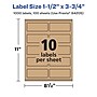 Avery Laser/Inkjet Rectangle Multipurpose Labels, 1.5" x 3.75", Kraft Brown, 1000 Labels/Box ( 94205)~#|#~6DF5E924-AFC1-446C-9750ABCB0FC02DDC_sc7