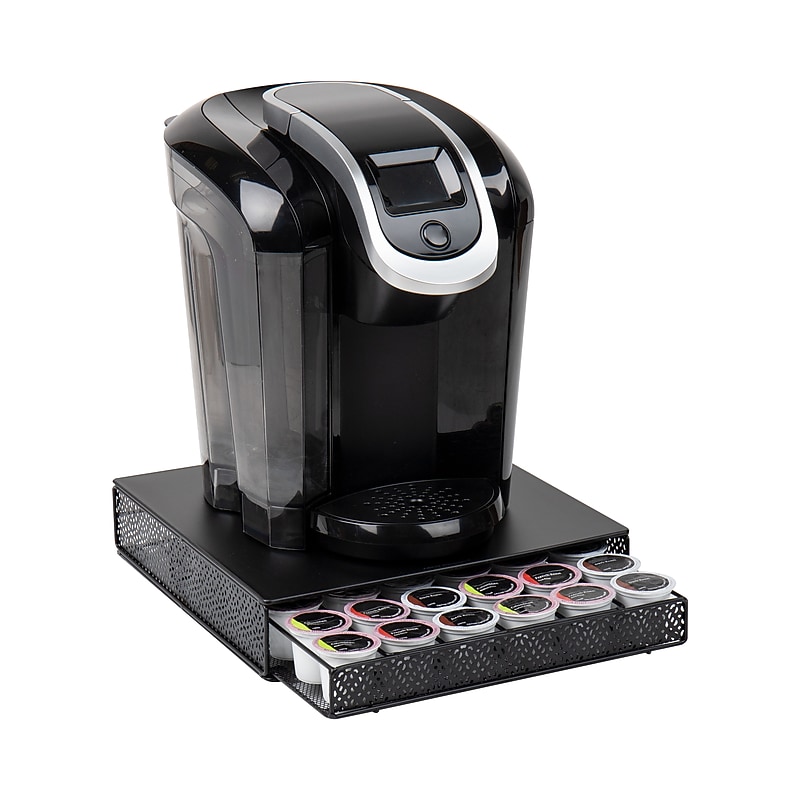 Mind Reader Metal Single Serve Coffee Pod Drawer, 36 Pod Capacity, Black (MTRAY-BLK) image 1