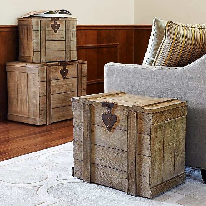 Household Essentials Antiqued Decorative Trunk (HH9536-1) | Staples