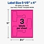 Avery Laser/Inkjet Sealing Labels, 5-1/8" x 4", Neon Magenta, 120 Labels/Box (19479370738)~#|#~6DFA2BCA-9D82-4343-AC6AF1C8AD0A8D8F_sc7
