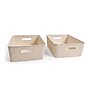 Azar Displays Medium Wheat Lined Textured Plastic Storage Tote Bin with Handles, 2/Pack~#|#~6DFB6D56-B5F0-46F0-8F08526CDBB21C73_sc7