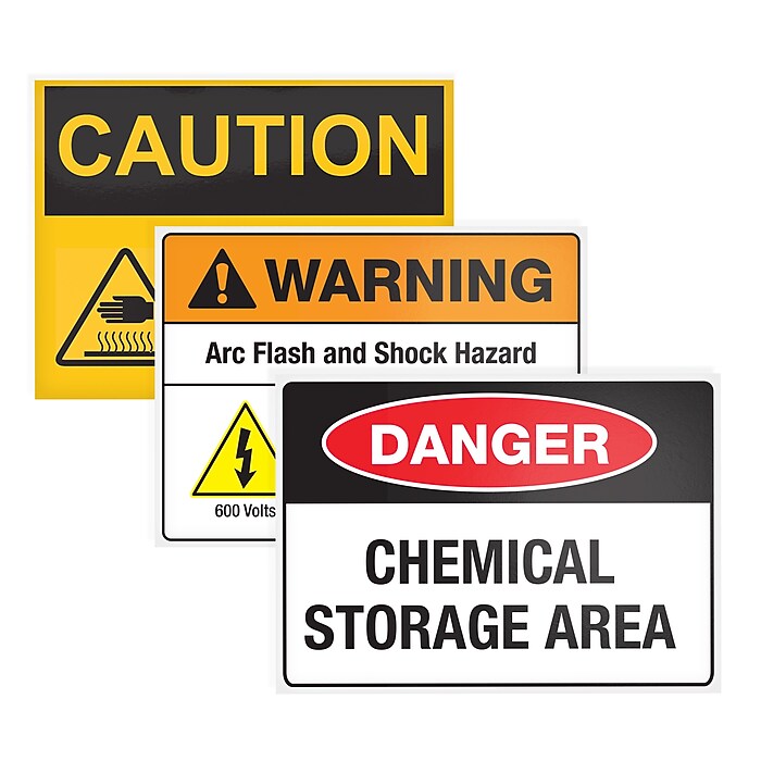 Avery Surface Safe Laser/Inkjet Label Safety Signs, 3 1/2