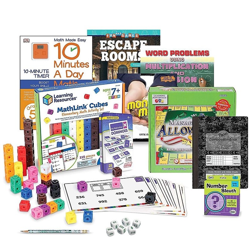 S&S Family Engagement Take Home Bags MATH Grades 4-5, Manipulative, Assorted Colors (BK7097003) image 1