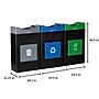 Commercial Zone Avante Series Polyethylene Triple-Stream Trash, Recycling and Compost Center, 90 Gallon, Black (787307MSA)~#|#~6E058BB0-FEED-49DF-B254B9DFD3F4CD2B_sc7