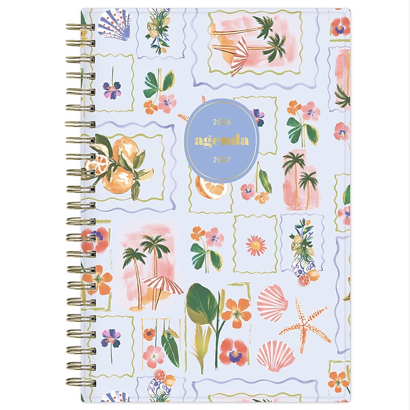 2026-2027 Blue Sky 5" x 8" Academic Year Weekly & Monthly Planner, Plastic Cover, Mahana Blue (161391) image 1