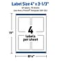 Avery Rectangle Laser/Inkjet Multipurpose Labels, 4" x 3-1/3", White, 40/Pack (19479370902)~#|#~6E106FDE-6D7B-43B5-BBE17B92C566A13A_sc7