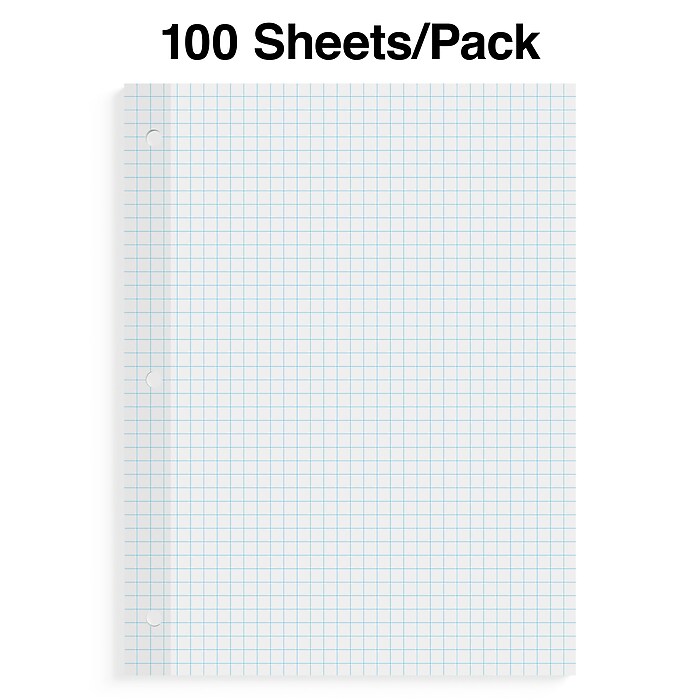 4x4 Graph Paper, Loose Leaf Notebook 8x 10.5, Quad Ruled Math Grid Paper Sheets Grid Filler 3 Hole Punched School Note Taking Technical And Engineering Drawing White P 202490775