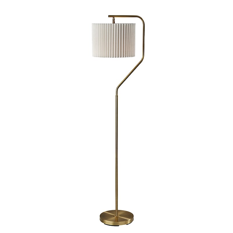 Simplee Adesso Evan 60"H Antique Brass Floor Lamp with Drum Shade (SL9502-21) image 1