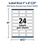 Avery Laser/Inkjet Rectangle Multipurpose Labels, 2.5"  x 1", Glossy White, 600/Pack (94221)~#|#~6E1A0980-EAA0-4CEC-BB0355BDCF8D98A8_sc7