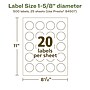 Avery EcoFriendly Laser/Inkjet Circle Multipurpose Labels, 1-5/8" Dia., White, 500/Pack (94507)~#|#~6E1CB750-C596-4DFD-B4C7E5068B1CB9AC_sc7