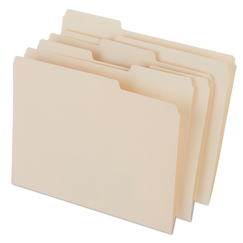 Staples Heavyweight File Folders, 1/3-Cut Tab, Letter Size, Manila, 50/Box (ST56677-CC) image 1