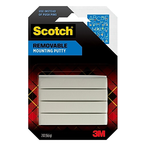 Scotch Removable Mounting Putty, 2 oz., White (860) Staples
