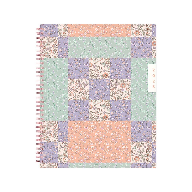 2025 Blue Sky Quilted Garden 8.5" x 11" Weekly & Monthly Planner, Plastic Cover, Multicolor (152481) image 1