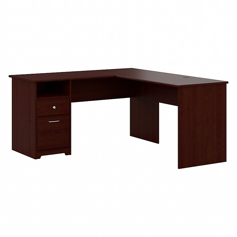 Bush Furniture Cabot 60"W L Shaped Computer Desk with Drawers, Harvest Cherry (CAB044HVC) image 1
