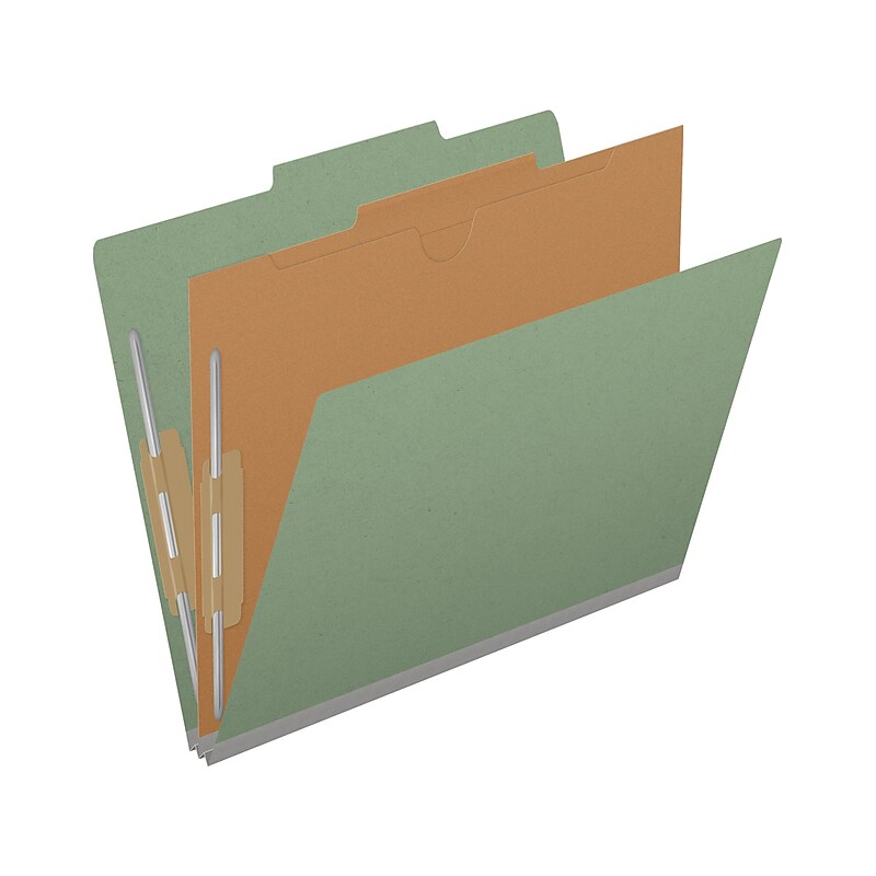 Medical Arts Press Pressboard Classification Folder, 1-Divider, 2" Expansion, Letter Size, Green, 10/Box (DV-T42-14-3AGN-PKT) image 1