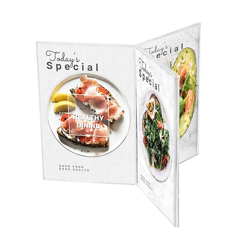 Deflect-O Brochure Holder, 7.1" x 6", Vertical, Table Top, Clear Acrylic (PX04746) image 1