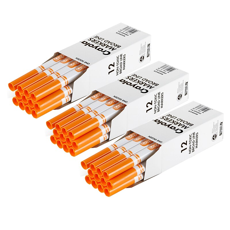 Crayola Bulk Markers, Conical Tip, Orange, 12/Pack, 3 Packs/Bundle (BIN587700036-3) image 1