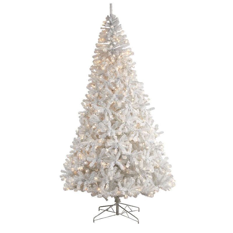 Nearly Natural 10' White Artificial Christmas Tree with 2200 Bendable Branches and 800 LED Lights (T3392) image 1