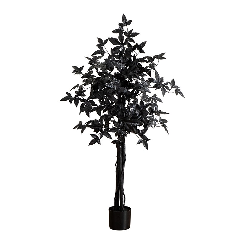 Nearly Natural Artificial Halloween Black Maple Tree, 4' (T5155) image 1