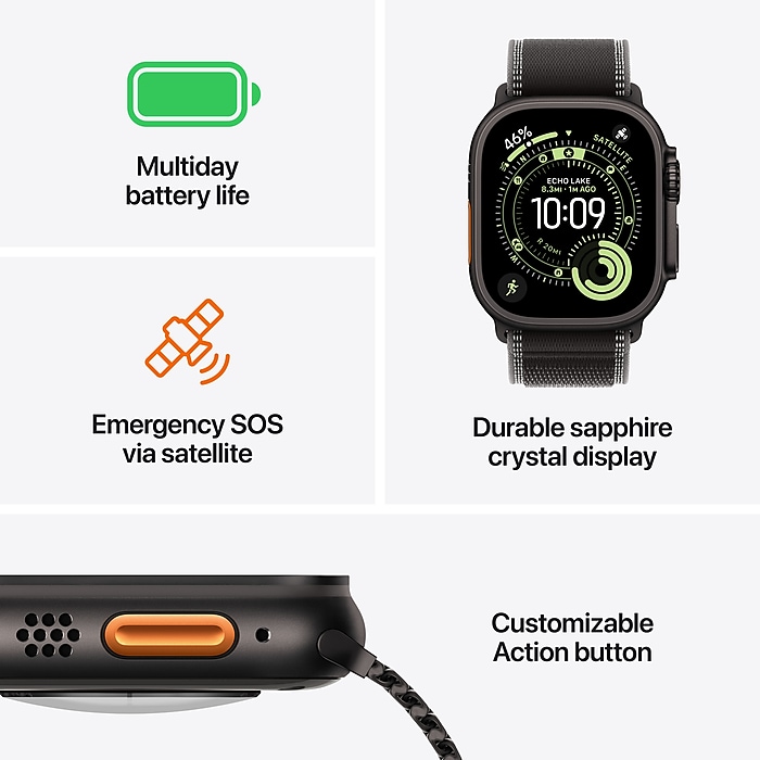 Apple Watch Ultra 3 GPS + Cellular Smartwatch, 49mm, Black