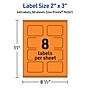 Avery Laser/Inkjet Multipurpose Decorative Edge Labels, 2" x 3", Bright Orange, 640/Box (94267)~#|#~6E3AE8E3-8A39-4FCE-859B2A17F36B3724_sc7