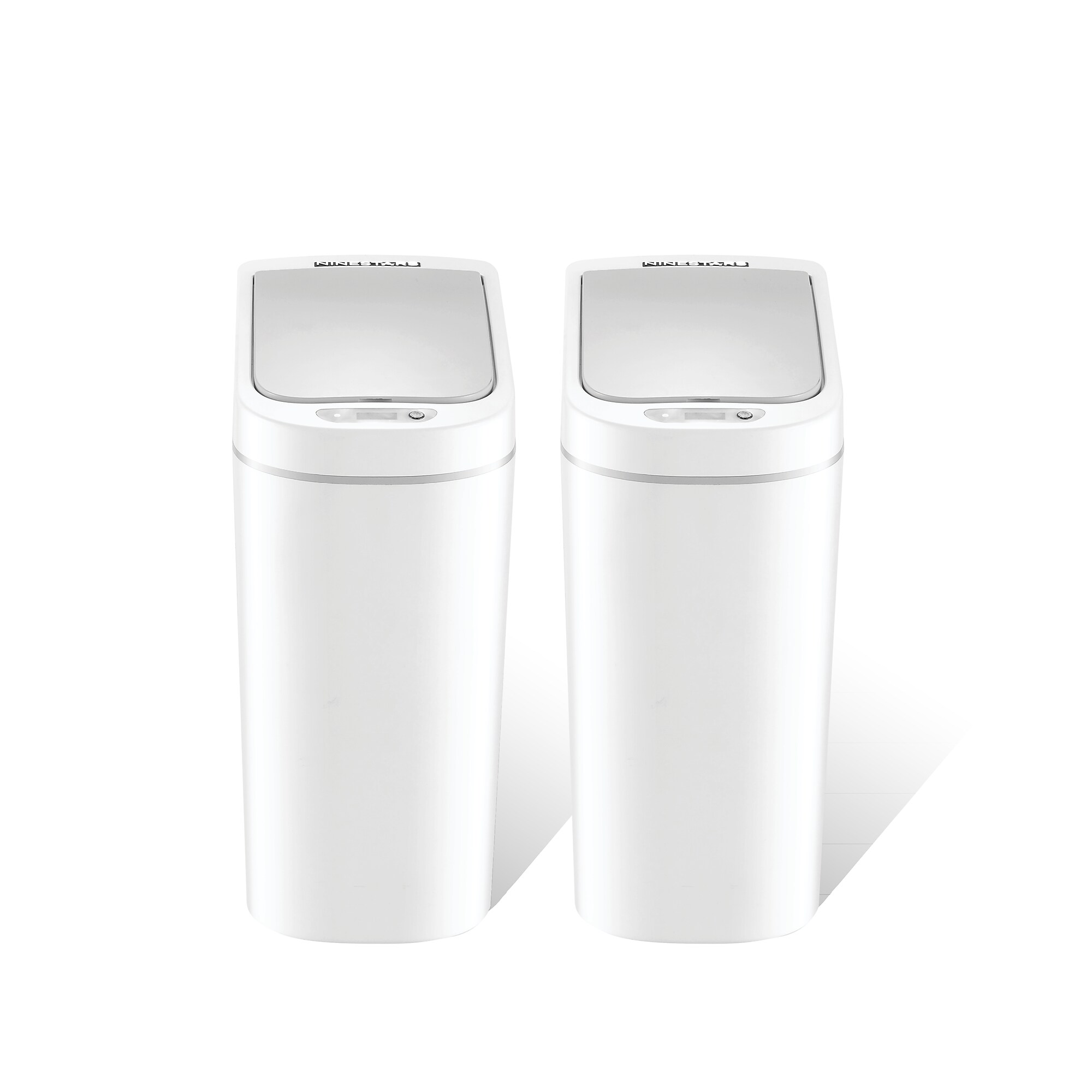 Nine Stars Trash Can Plastic Indoor Sensor Trash Can, 1.85 Gallon, White, 2/Pack (DZT-7-2B) Sansujyuku sansujyuku.com