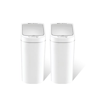 Nine Stars Trash Can Plastic Indoor Sensor Trash Can, 1.85 Gallon, White, 2/Pack (DZT-7-2B) Sansujyuku sansujyuku.com
