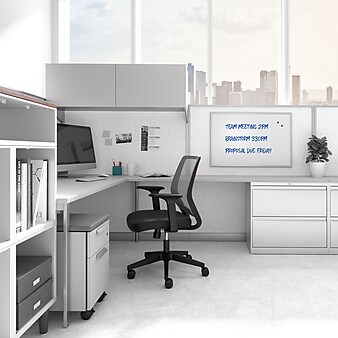 TRU RED™ Magnetic Steel Dry Erase Board, Satin Frame, 3' x 2' (TR61169)