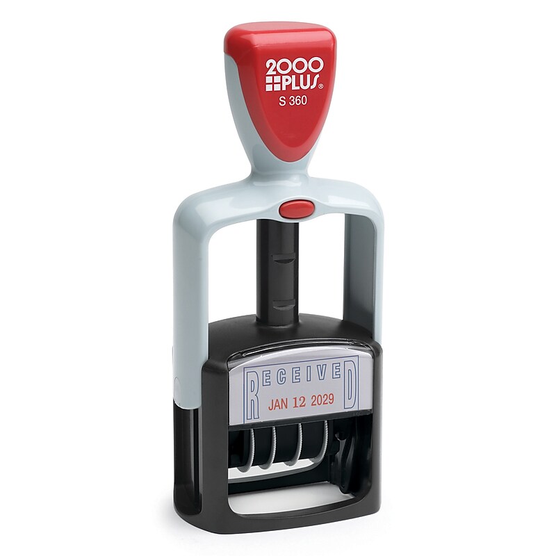 2000 Plus S-360 Self-Inking RECEIVED Rectangle Stamp, Blue/Red Ink (011034) image 1