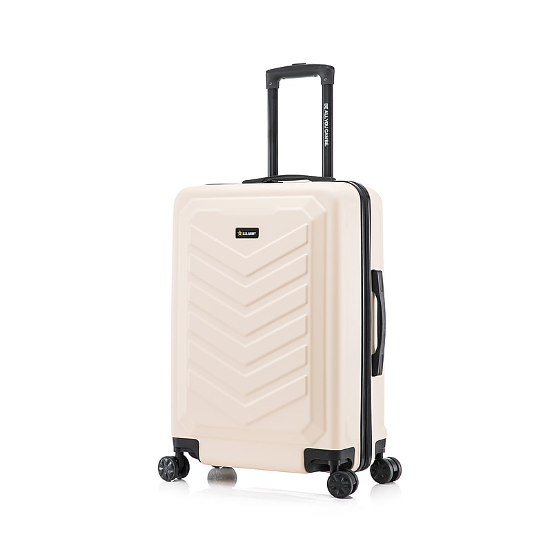 US Army FOX 24" Hardside Suitcase, 4-Wheeled Spinner, TSA Checkpoint Friendly, Sand (USLFOX00M-SAN) image 1