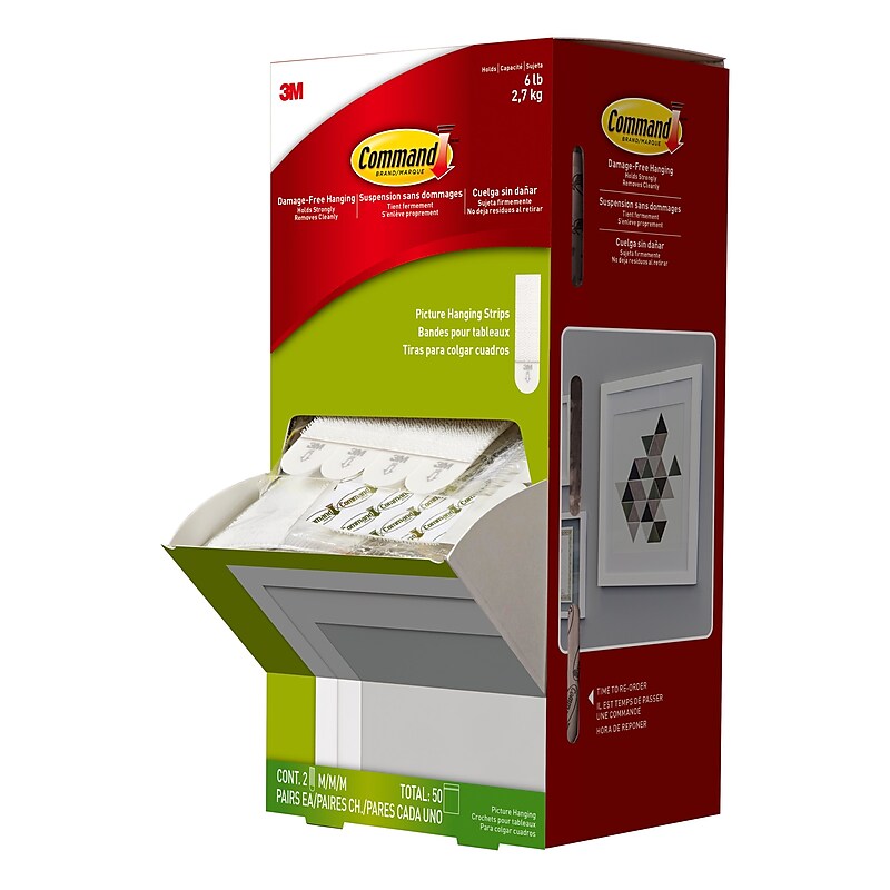 Command Medium Hanging Strips, White, 50 Pairs, 100-Command Strips (17201CABPK-NA) image 1