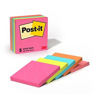 Post-It s per Sticky Notes, 4 x 4, Rio de Janeiro Collection, Lined, 6 PADS/PACK