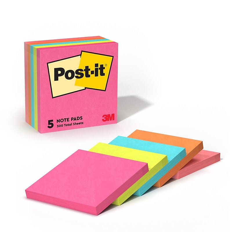 Post-it Notes, 3" x 3", Poptimistic Collection, 100 Sheet/Pad, 5 Pads/Pack (6545PK) image 1