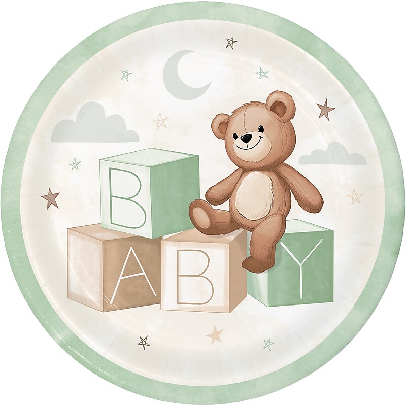 Creative Converting Teddy Bear Paper Plates, 96 /Pack (368275) image 1