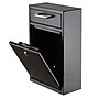 AdirOffice Steel Large Wall Mounted Drop Box Interoffice Mailbox, Key Lock, Black (631-04-BLK-PKG)~#|#~6E487506-FAA6-4E92-93E82745B159420C_sc7