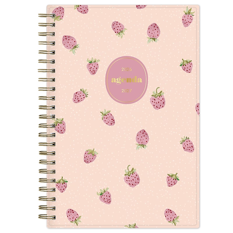 2026-2027 Blue Sky 5" x 8" Academic Year Weekly & Monthly Planner, Plastic Cover, Berry Rose (159105) image 1